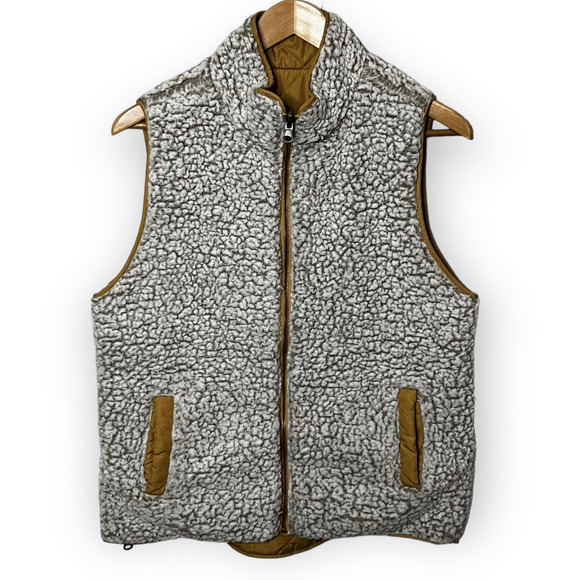 Thread & Supply Women's Tan & Sherpa Reversible Park City Vest Size S - Picture 2 of 12
